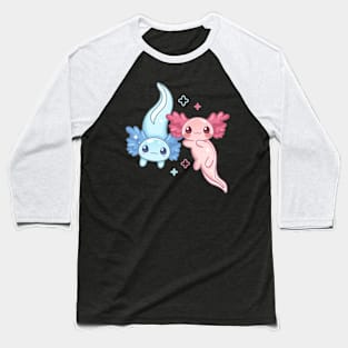 Anime Axolotl Pair Design for Axolotl Lovers Baseball T-Shirt